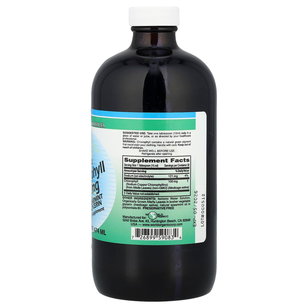 World Organics Liquid Chlorophyll Liquid with Spearmint
