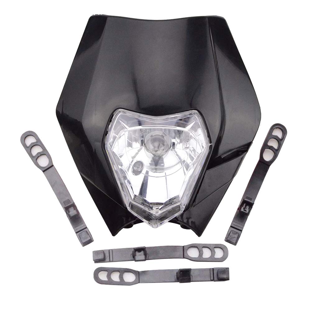 Black 12V 35W Motorcycle Halogen Headlight Indicator Fairing Lampshade for Dirt Bike Motor Pocket Bike