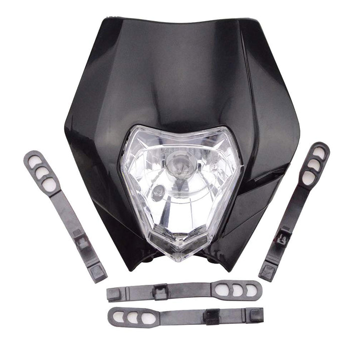 Black 12V 35W Motorcycle Halogen Headlight Indicator Fairing Lampshade for Dirt Bike Motor Pocket Bike