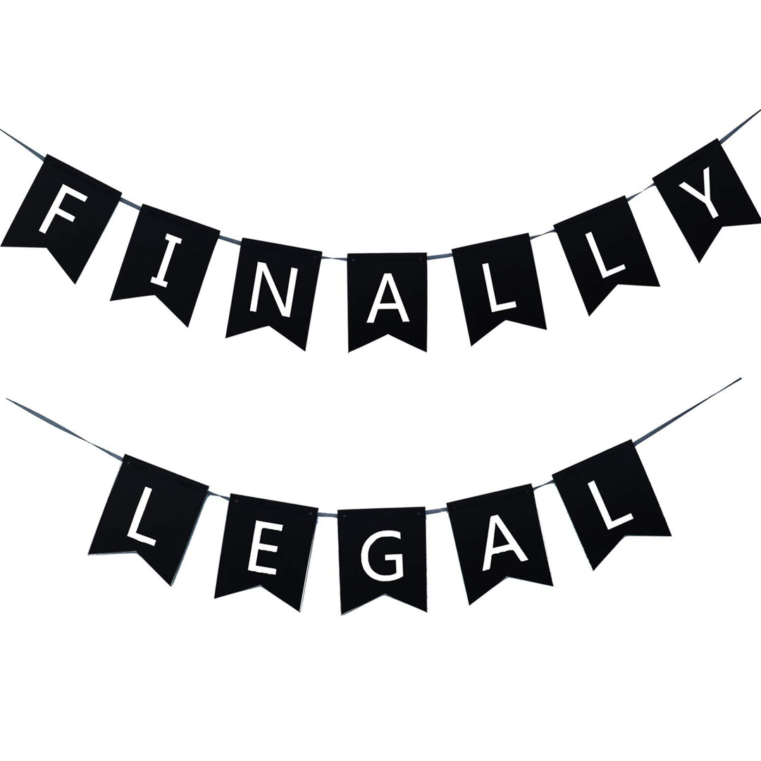 21 Finally Legal 21st Birthday Decorations Black and Si