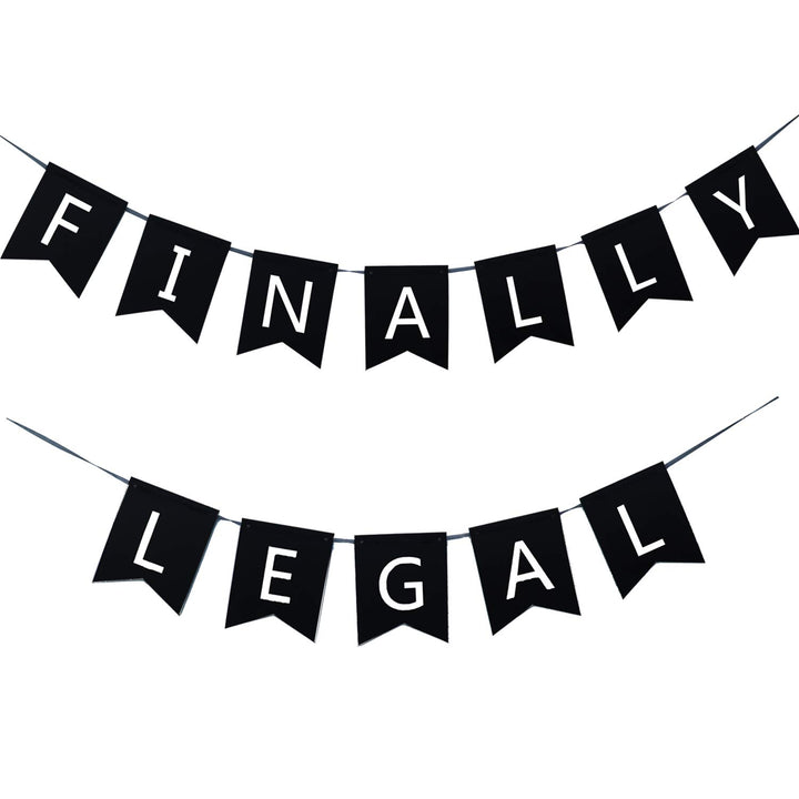 21 Finally Legal 21st Birthday Decorations Black and Si