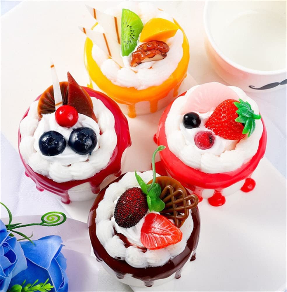 Realistic Artificial Simulation Cake Dessert Mixed Fake Cupcakes Model Faux Bread for Display Kitchen Decoration Photography Props 6Pcs, Multi, 2.9in