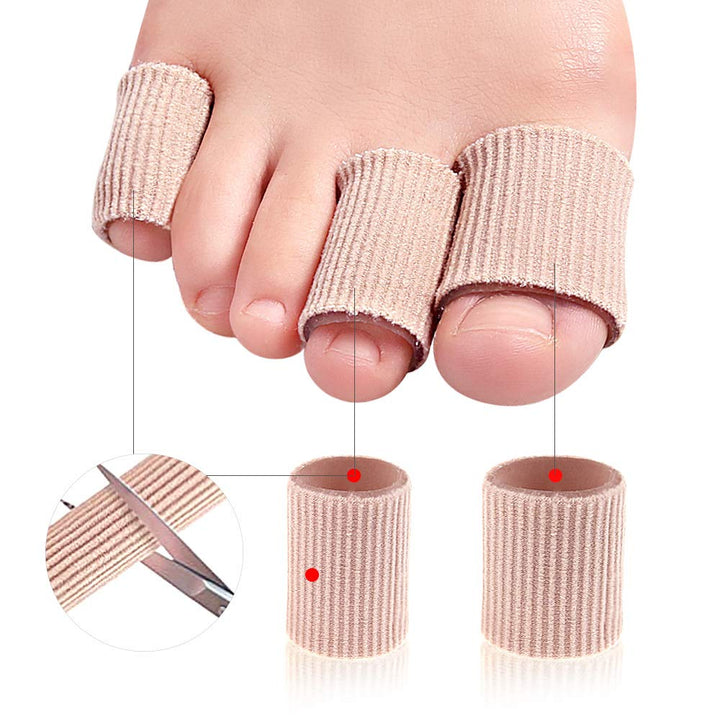 5 Pcs Gel Cotton Foot Fingers Toe Gel Cap Finger Toe Blister Callouses Relief Tube Protector Small Foot Care Health Toe Health (L (5pcs/Pack))