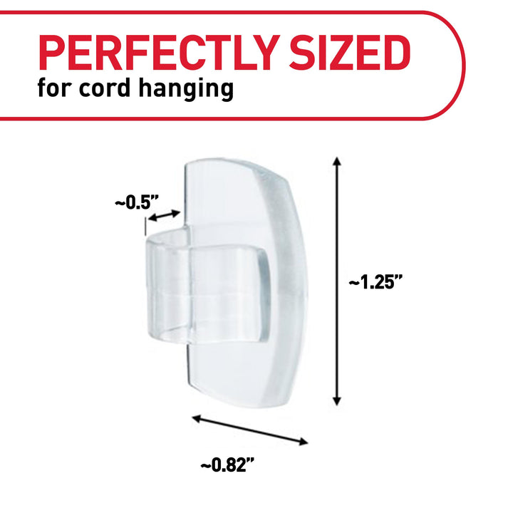Round Cord Clips, Damage Free Hanging Cable Clips, No Tools Wall Clips for Hanging Electrical Cables, 13 Clear Cord Clips and 16 Strips