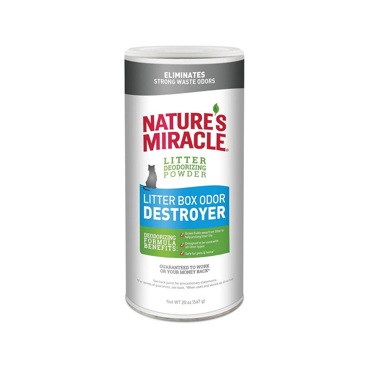 Nature&#39;s Miracle Just for Cats Odor Destroyer Litter Powder, 20 oz, White