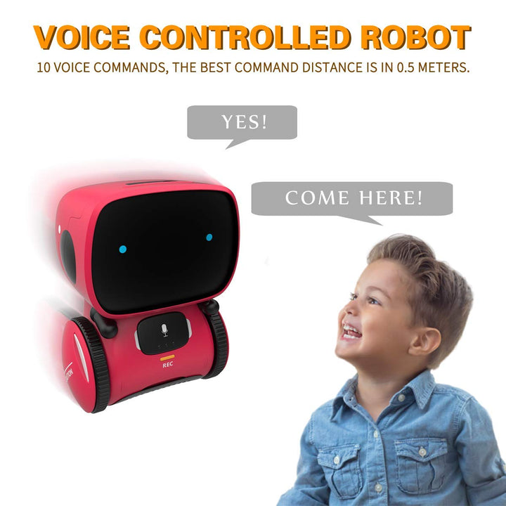 Kids Robot Toys for Girls and Boys, Voice Control and Touch Sensor Interactive Smart Talking Robots Intelligent Partner and Teacher with Singing, Dancing, Repeating, Toy Gifts for Kid Age 3 and Up