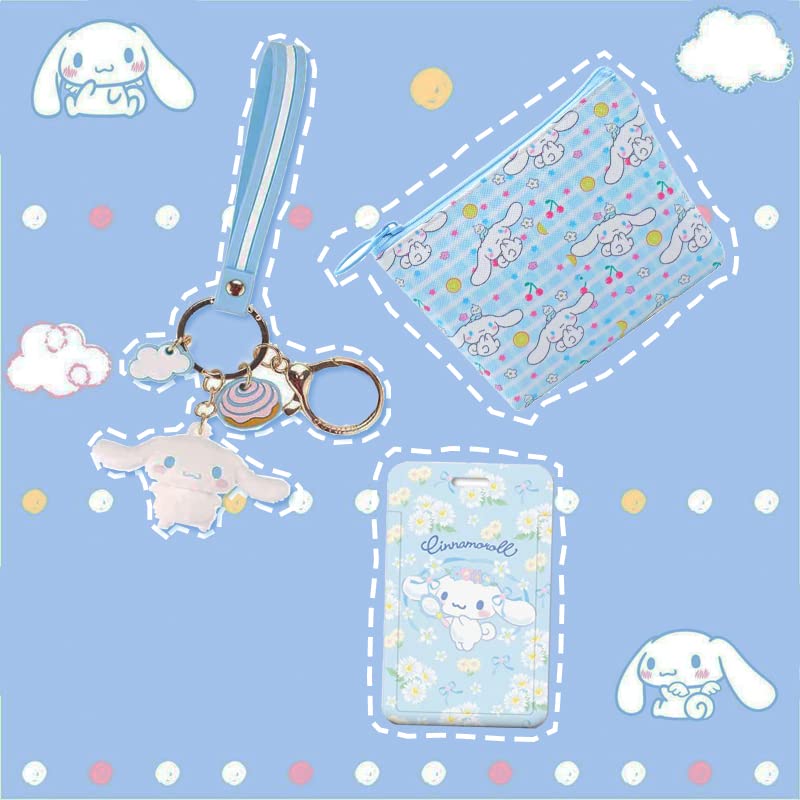 Cartoon Gift Set for Girl Women-Kaychain,ID Card Holder,Coin Purse