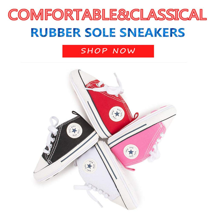 Save Beautiful Baby Girls Boys Canvas Sneakers Soft Sol