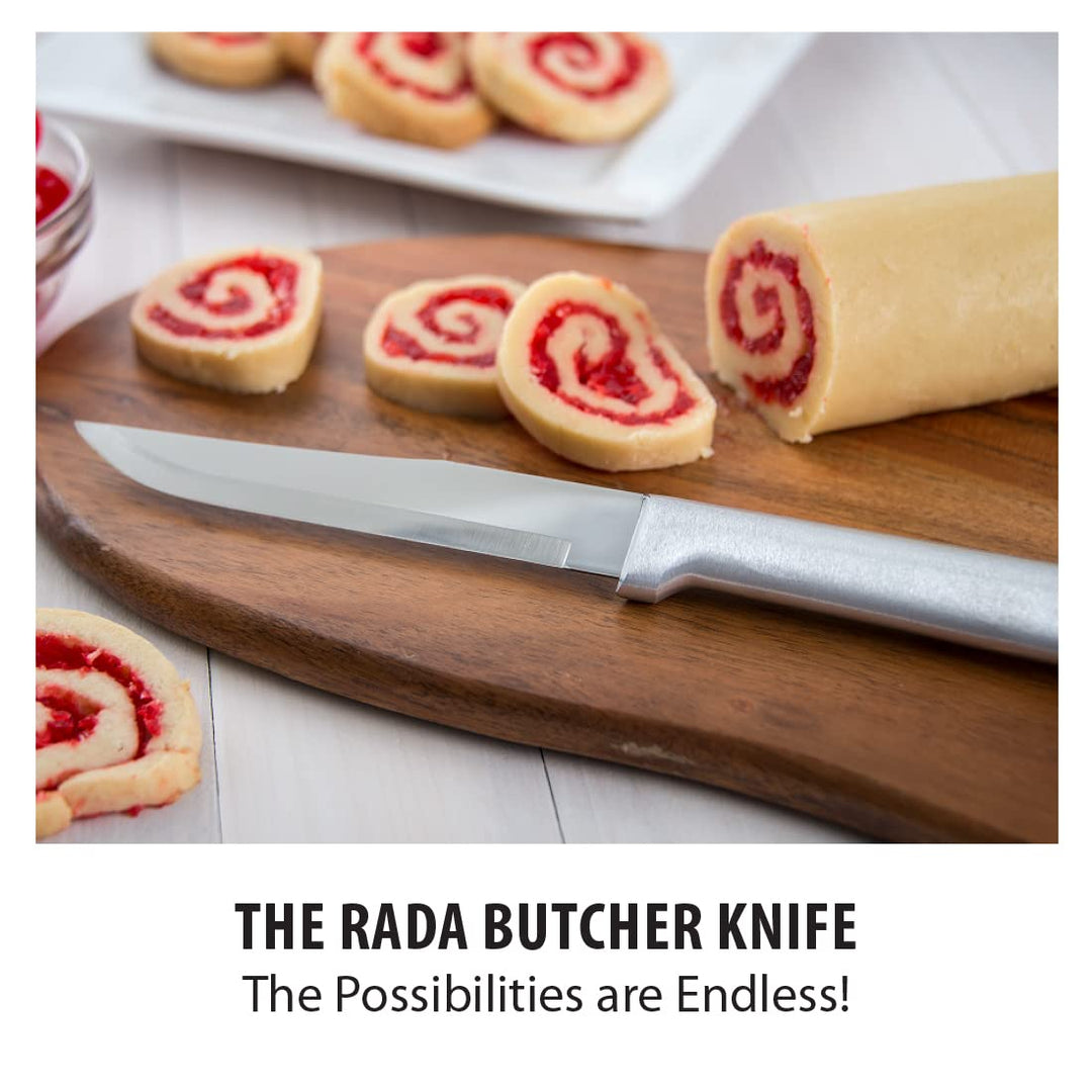 Rada Cutlery Stubby Butcher Knife – Stainless Steel Blade With Aluminum Handle Made in the USA