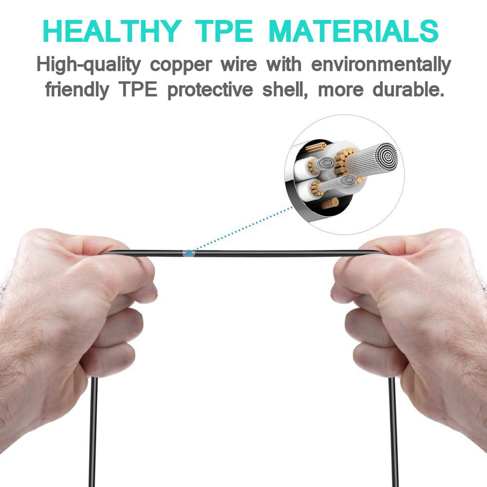 iPhone Cable Durable Lightning Charger Cable Spring iPhone Cord Fast iPhone Data Cable 5Pack 6FT USB Lightning Charging Cable Compatible iPhone XS/Max/XR/X/8/8P/7/7P/6S/iPad/iPod/IOS (Black)