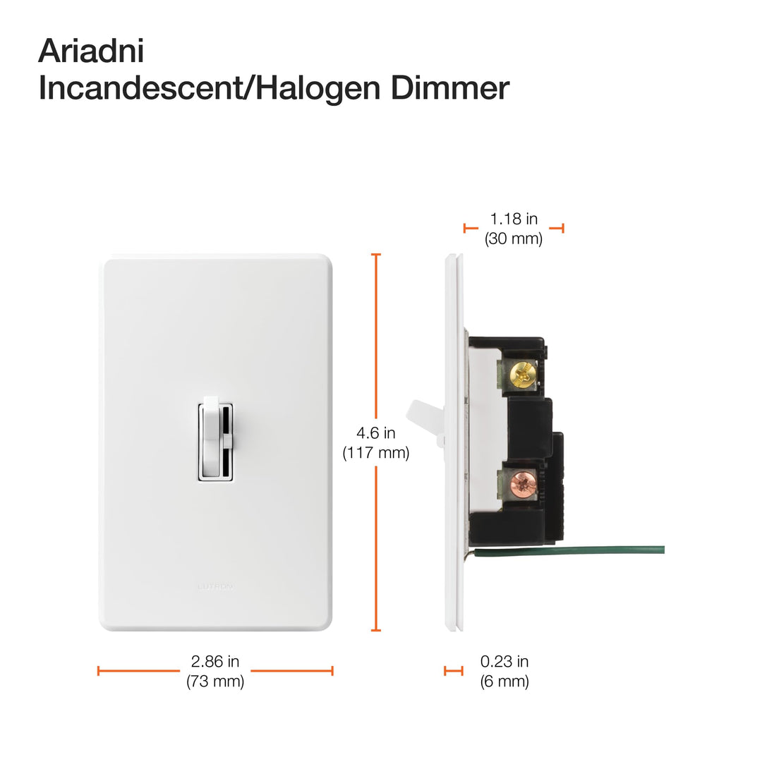 AY-103P-WH Ariadni 1000-watt 3-Way Dimmer, White