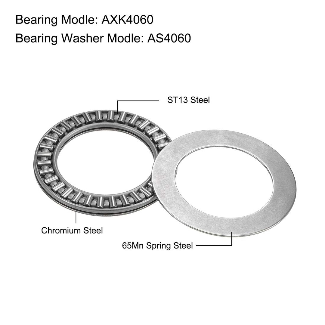 AXK4060 Thrust Needle Roller Bearings with Washers 40mm Bore 60mm OD 3mm Width 2pcs