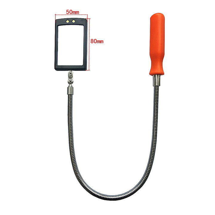 Inspection Mirror Flexible Inspection Mirror 360 Rotation with 2 LED Lighted Flexible Inspection Mirror Swivel for Automotive and Shower Use Mirror on a Stick