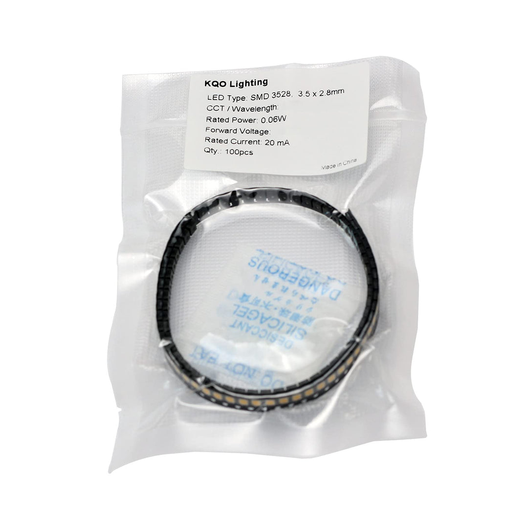 100 Pieces of PLCC-2 Surface Mount LEDs, 3528 Size SMD SMT LED - Red, 100pcs