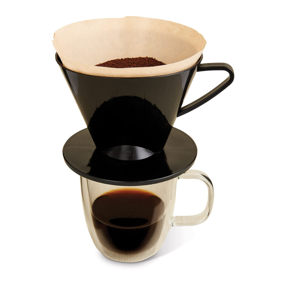 Pour-Over Coffee Brewing Filter Cone, Number 1-Size, Black, Brews 1 to 2-Servings