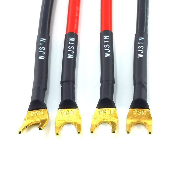 WJSTN 001 Fork Spade Plug to Spade Plug Speaker Jumper 