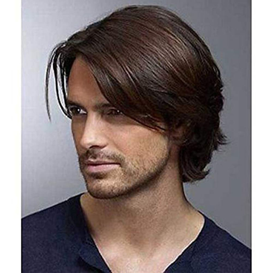 Mens Wigs Short Brown Straight Hair Natural Daily Costume Heat Resistant Synthetic Wigs for Male Buy (Brown Hair)