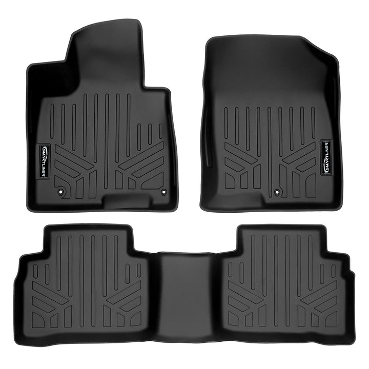 All Weather Custom Fit Black 2 Row Floor Mat Liner Set Compatible with 2022-2025 Hyundai Tucson