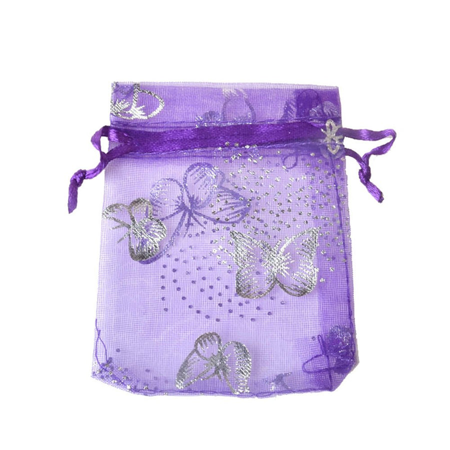 100pcs Organza Wedding Party Gift Bags Butterfly Drawst