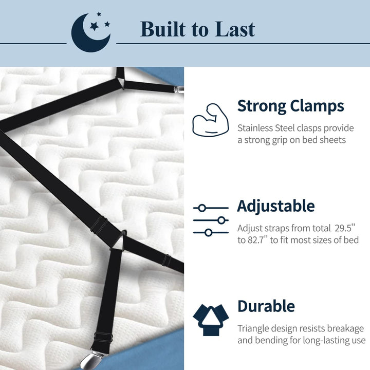 Sopito Sheet Suspenders, Adjustable Sheet Straps Fasten