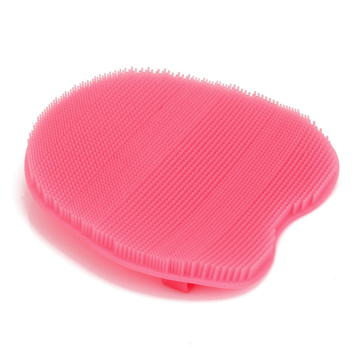 Food-grad Soft Silicone Body Scrubber Shower Cleansing Brush Gentle Exfoliating Bath Glove, SPA Massage Skin Care Tool (Pink)