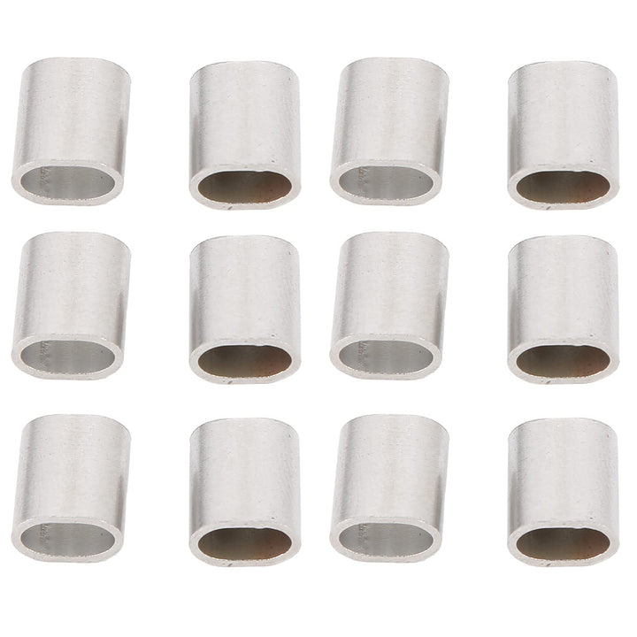50Pcs M3 Oval Steel Sleeve, 304 Stainless Steel Wire Crimping Loop, for Crimping on the Wire Rope, with 3.2mm Inner Width, M