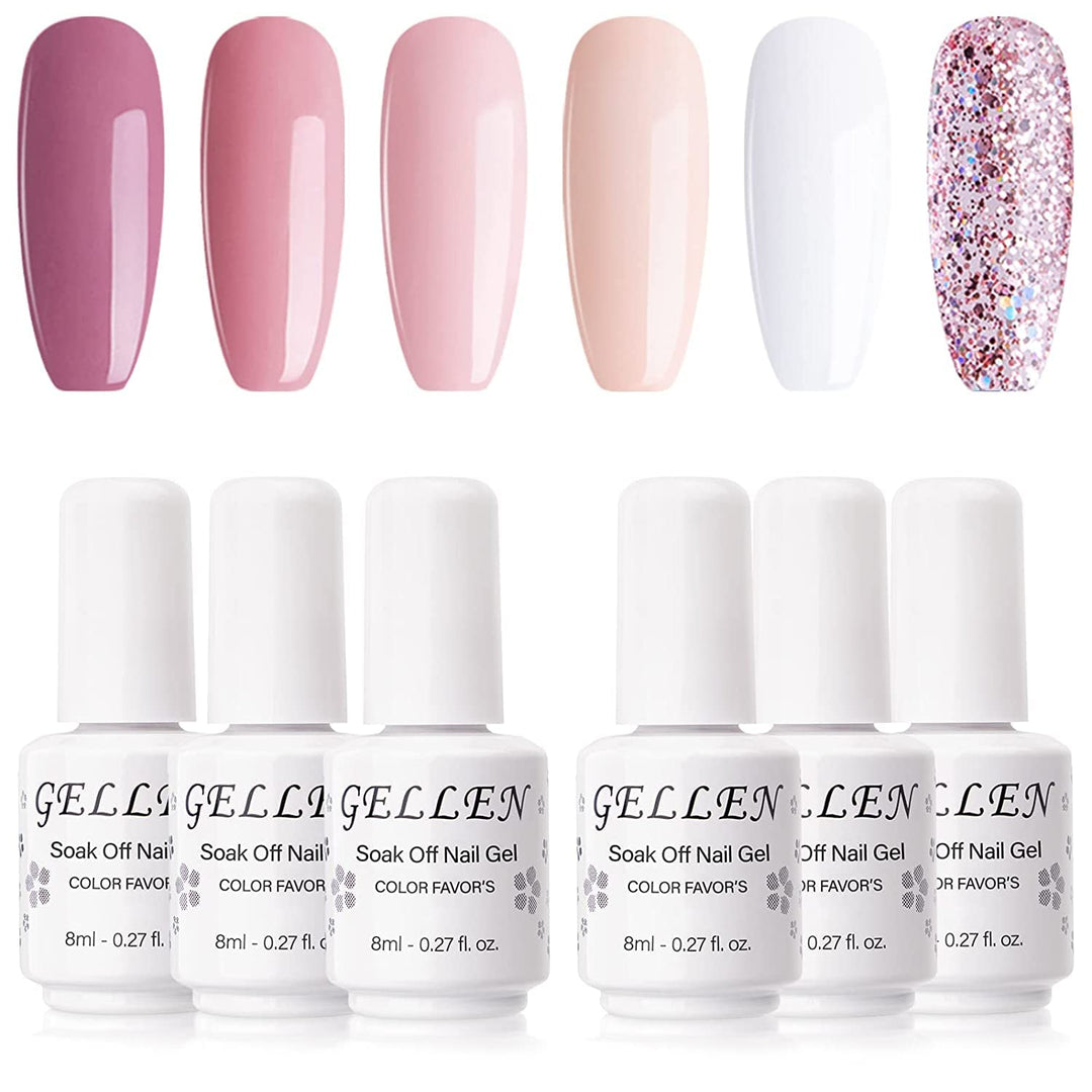 6 Pastel Colors: Gel Nail Polish Set 6 Pastel Colors, Long Lasting Manicure Kit