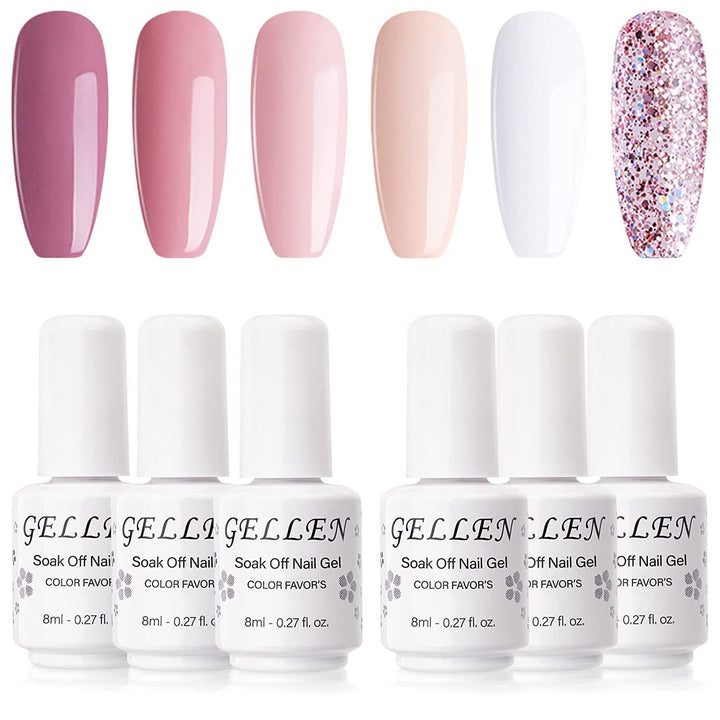 6 Pastel Colors: Gel Nail Polish Set 6 Pastel Colors, Long Lasting Manicure Kit