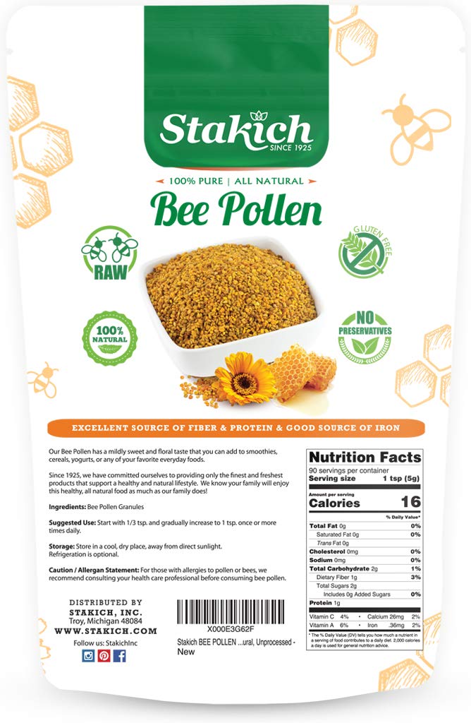 Bee Pollen Granules 1 Pound (Pack of 1)