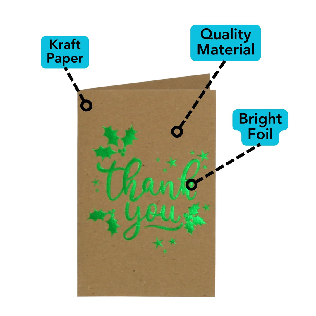 Iconikal Kraft Christmas Thank You Cards with Envelopes