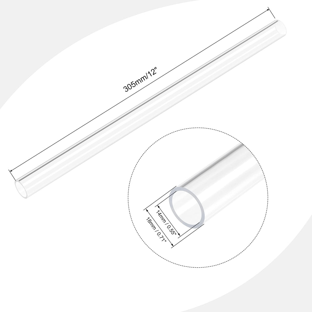 MECCANIXITY Acrylic Pipe Rigid Round Tube Clear 14mm(0.