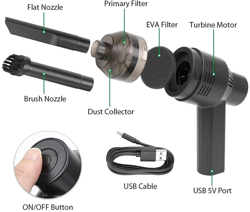 New Cordless Mini Computer Vacuum, Portable Vacuum Cleaner Car Vacuum Dust Kit - Cleaning Dust, Hairs, Crumbs, Scraps, Ash for Laptop, Keyboard, Computer,Car, Pet House, Sewing Machine