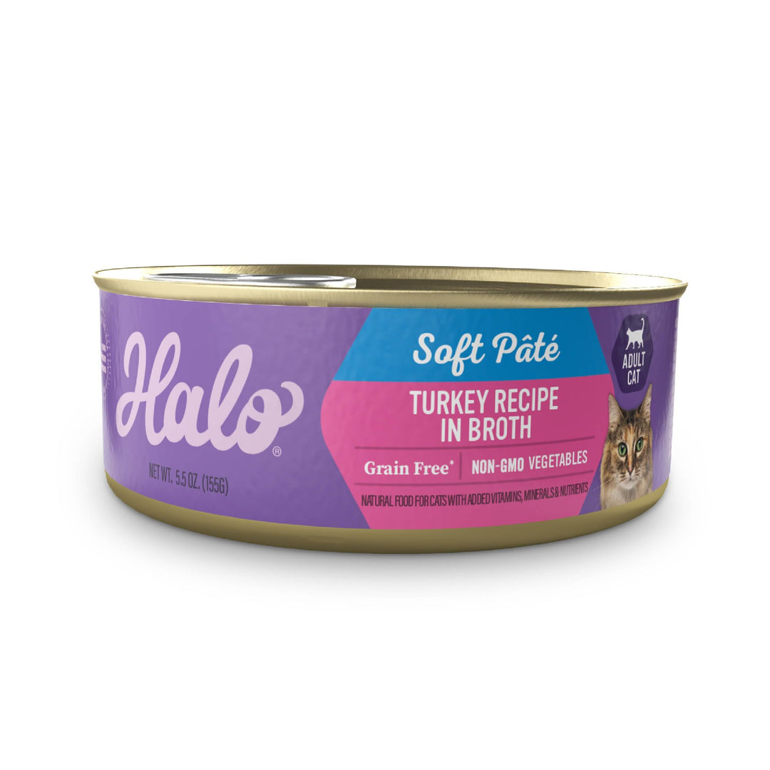 Wet Cat Food Whole Turkey Stew Recipe, Grain Free Wet Cat Pate, Canned Cat Food for Extra Hydration, 5.5 Oz Can (Pack of 12)