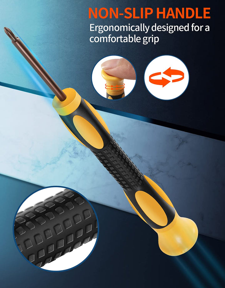 Screwdriver Kit for Nintendo Switch – 10 in 1 PRO S2 Steel Triwing Y00 Repair Tool Set with Thumb Caps, Tweezers, Cleaning Brush, Opening Accessories for Switch/Switch Lite JoyCon Joy-Con Controller