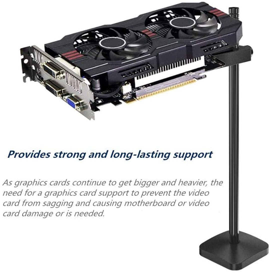 Graphics Card GPU Brace Support, Video Card Sag Holder Bracket, GPU Stand, Anodized Aerospace Aluminum (Black)