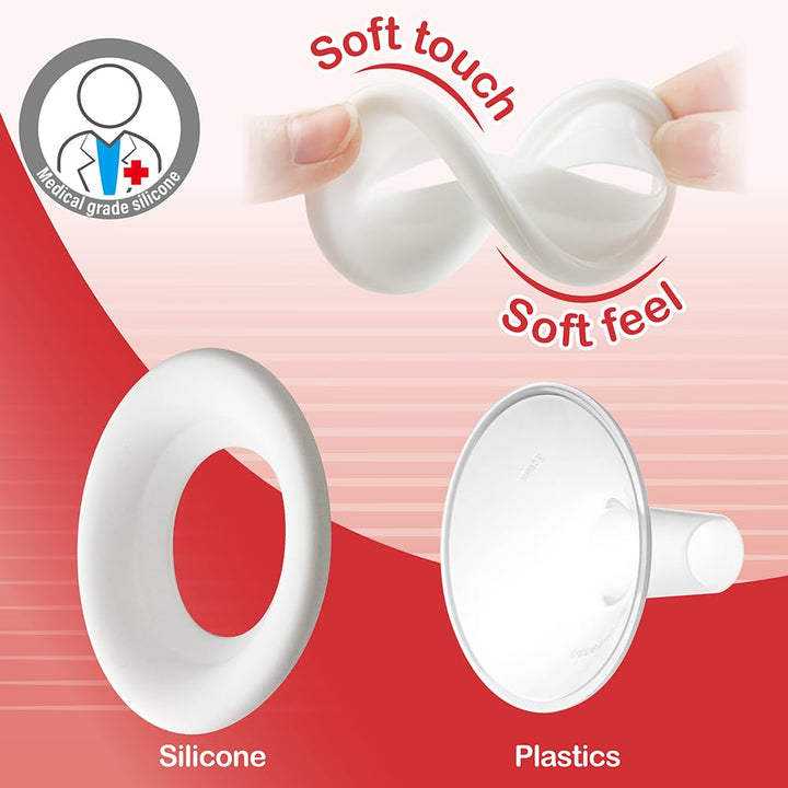 Nenesupply 17mm Soft Flange Compatible with Medela Breast Pump Parts Replace 17mm Flange for Medela Acessories Compatible with Pump in Style Parts Symphony Swing Harmony Pumps and Personalfit Flex