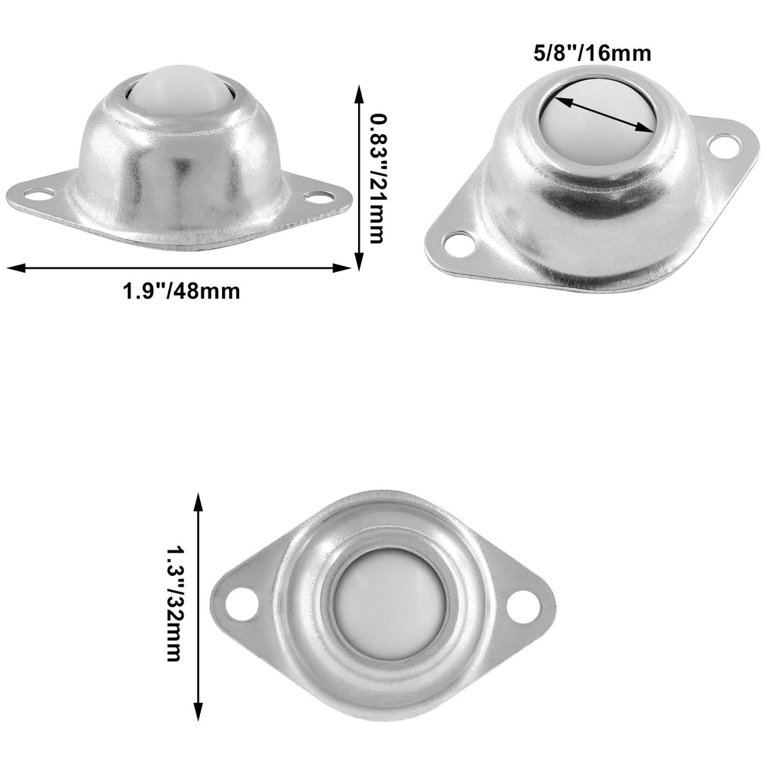 8 Pcs 5/8 Inch Roller Ball Transfer Bearings, Nylon Conveyor Roller Ball, Roller Casters for Transmission Furniture Wheelchair