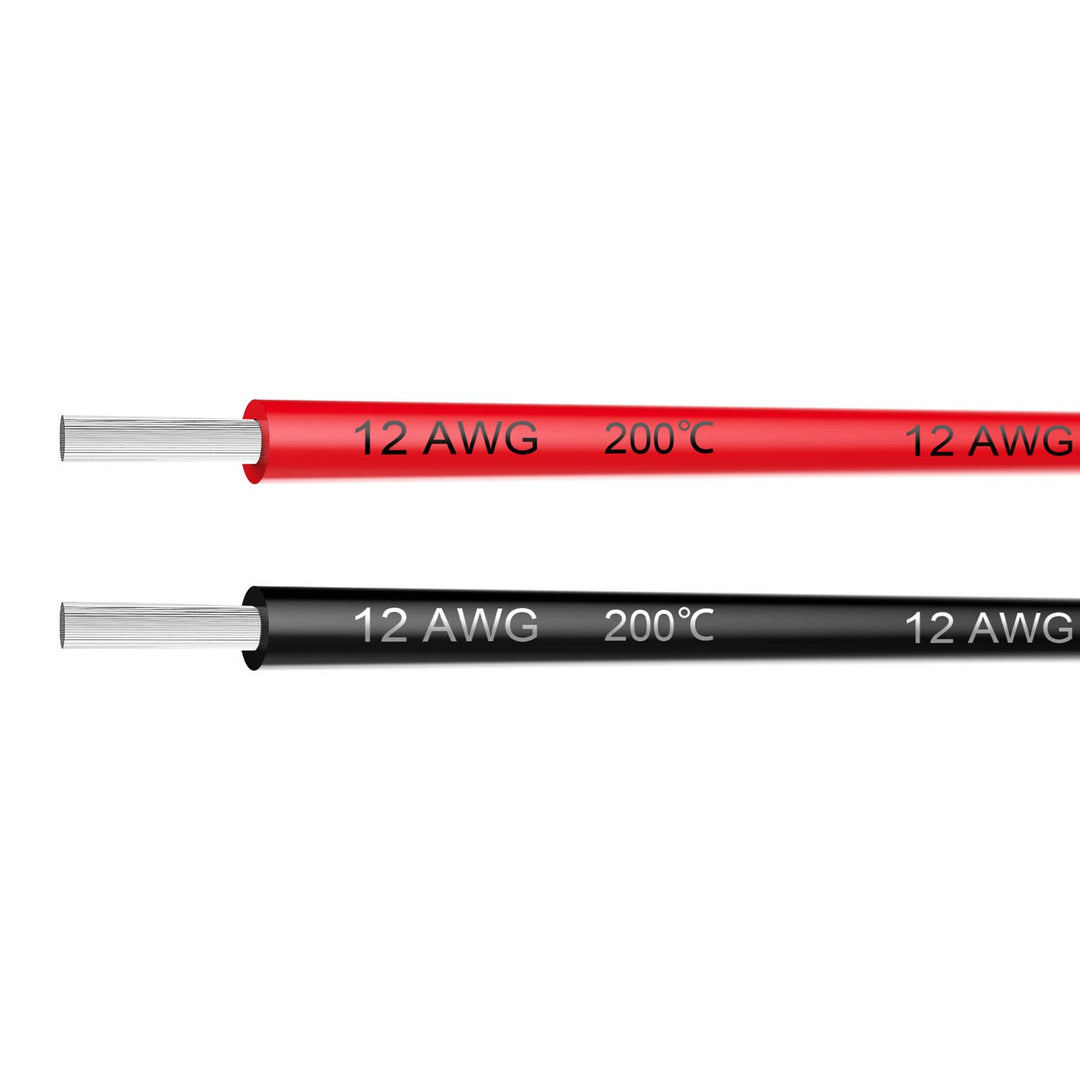 Electrical Wire 12 AWG 12 Gauge Silicone Wire Hook Up Wire Cables 20 Feet [10 ft Black and 10 ft Red] Soft and Flexible 680 Strands 0.08 mm of Tinned Copper Wire High Temperature Resistance (12AWG)
