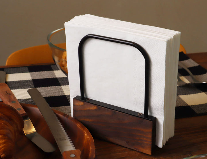 Farmhouse Napkin Holder for Kitchen Table, Wooden Napkin Holder Tissue Dispenser, Rustic Kitchen Napkin Dispenser-Dining Table Napkin Holder for Kitchen, Paper Napkins Holder Kitchen Décor
