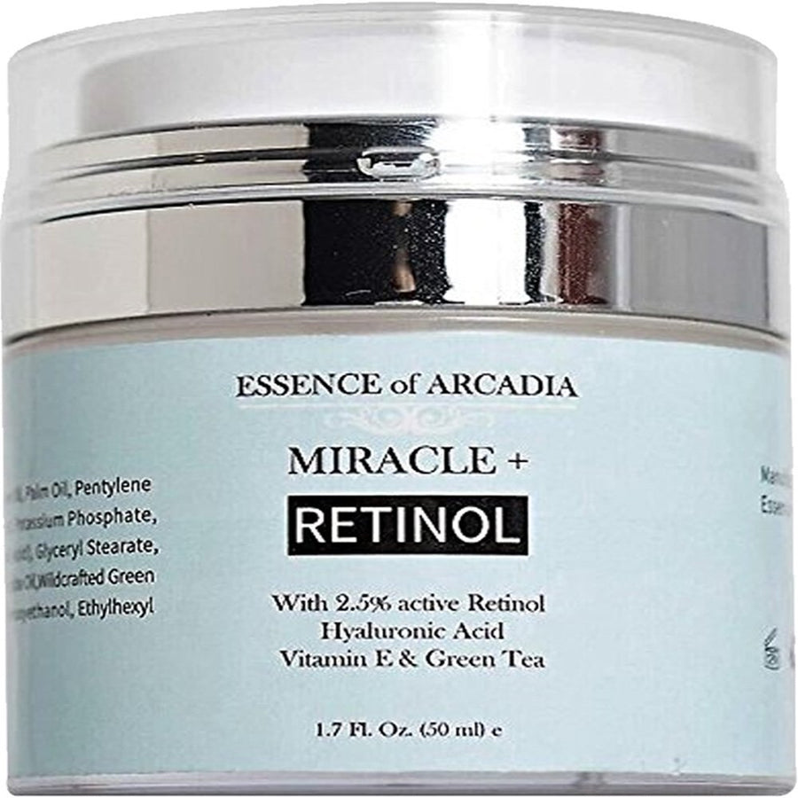 Retinol Moisturizer Cream High Strength For Face And Eye Area Miracle Plus - 2. 5% Retinol, Hyaluronic Acid, Vitamin E, Green Tea - Anti Aging Formula Reduces Wrinkles, Fine Lines, Spots-Day And Night