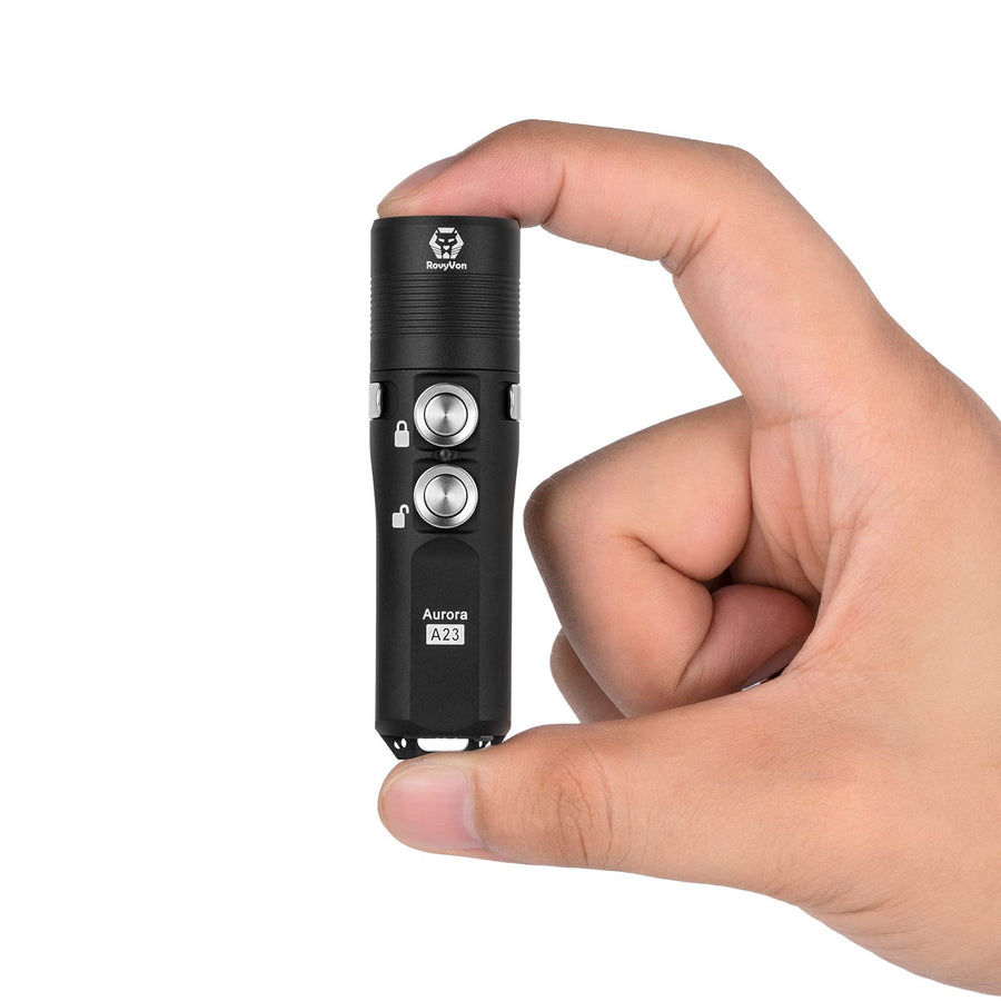 Aurora A23 1000 Lumens EDC Flashlight, USB C Rechargeable High Lumens Flashlight, IPX8 Waterproof Compact Pocket Flashlight with Magnetic Two-Way Clip Included (Black)
