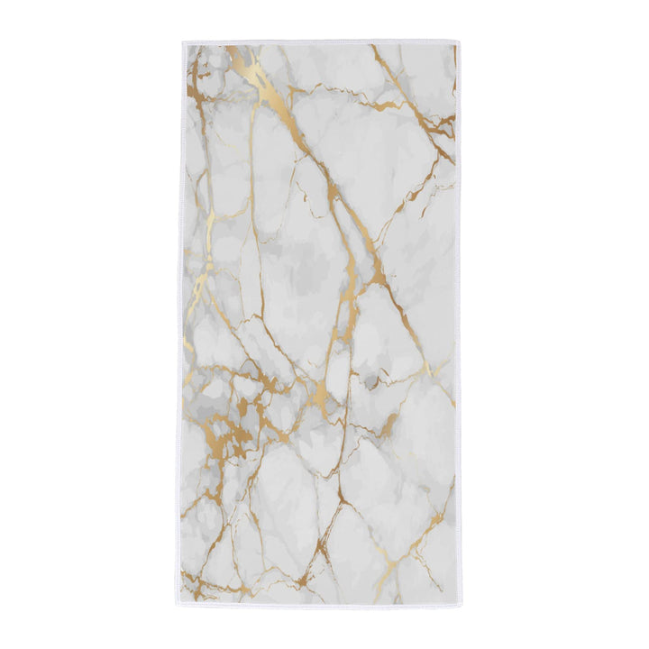 Gold Marbling Hand Towel - Soft, Absorbent, Quick Dry, 15 x 30inch, Polyester &amp; Cotton, Bathroom, Kitchen, Beach, Spa, Gym, Outdoor Sports