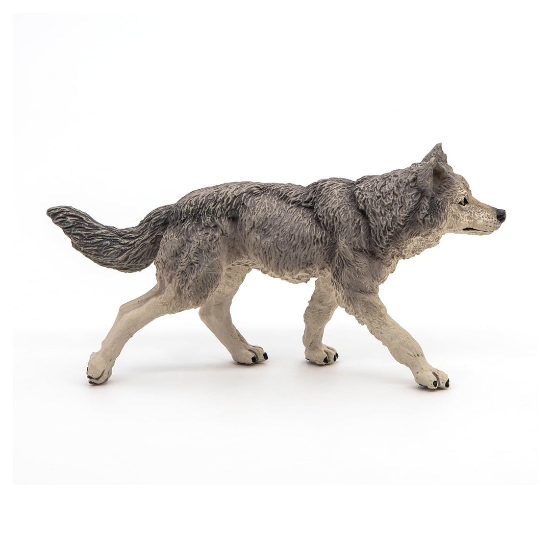 -hand-painted - figurine -Wild animal kingdom - Grey Wolf -53012 -Collectible - For Children - Suitable for Boys and Girls- From 3 years old