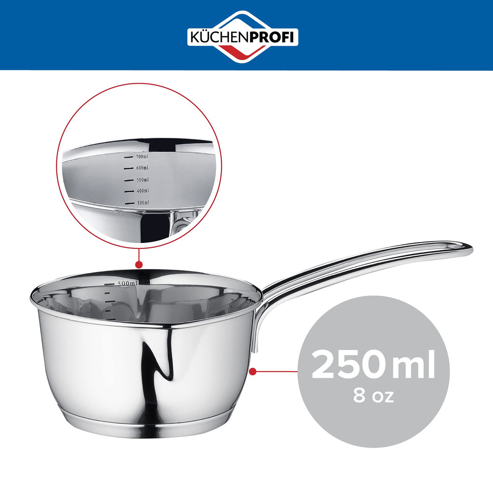 Stainless Steel Saucepan with Clad Bottom, 8-Ounce,Silver