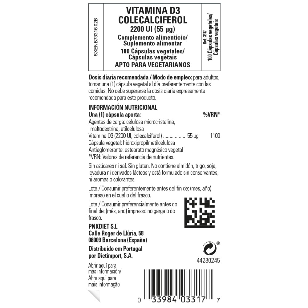 Solgar Vitamin D3 (Cholecalciferol) 55 mcg (2200 IU), 1