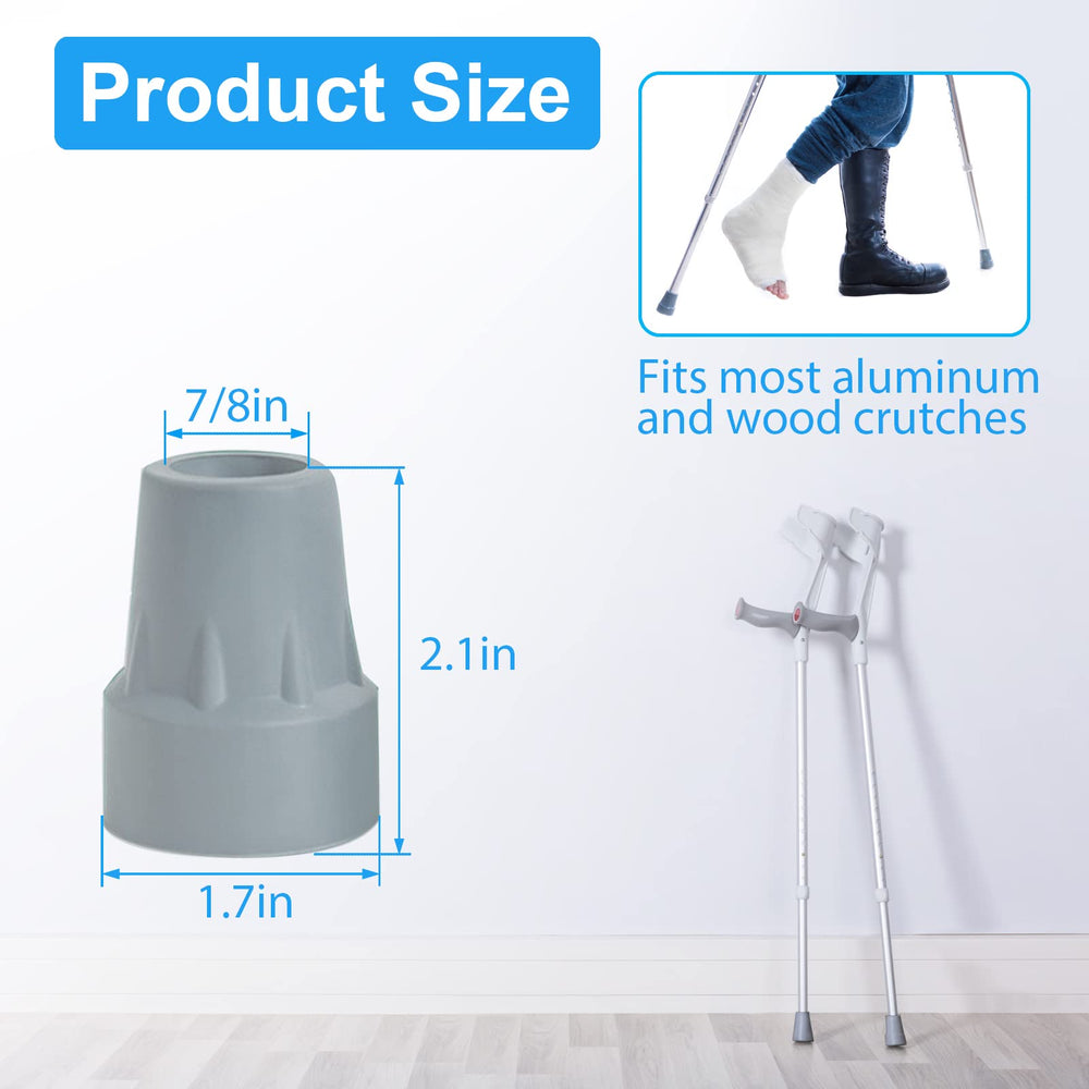 Crutch Tips, 2 Pack 7/8 inch Heavy Duty Rubber Crutch T