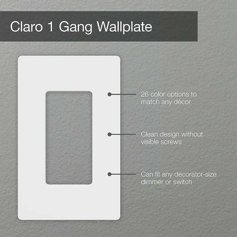 Claro 1 Gang Decorator Wallplate, CW-1-SS, Stainless