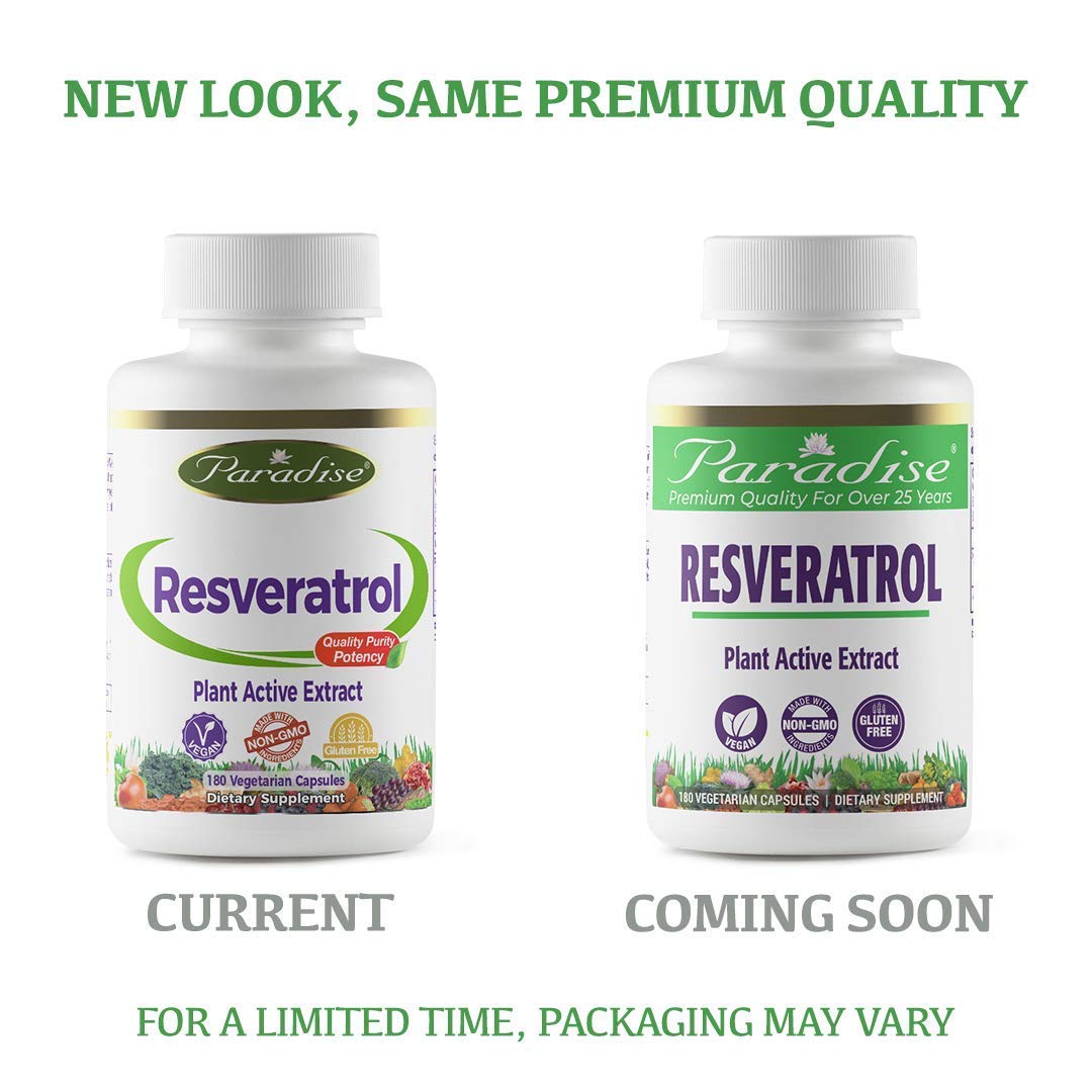 Resveratrol, Antioxidant, Super Potent, Ultra Pure, Vegan, Non GMO, Gluten Free, 180 Vegetarian Capsules