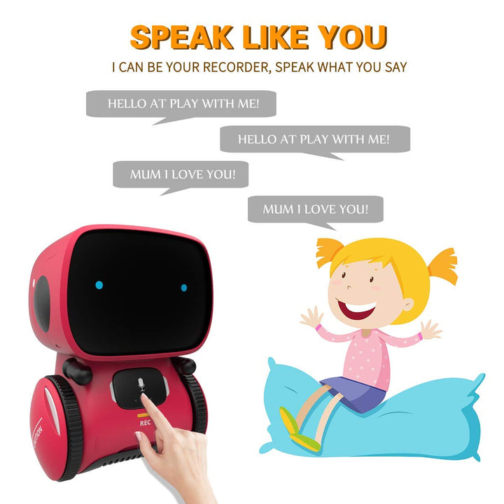 Kids Robot Toys for Girls and Boys, Voice Control and Touch Sensor Interactive Smart Talking Robots Intelligent Partner and Teacher with Singing, Dancing, Repeating, Toy Gifts for Kid Age 3 and Up
