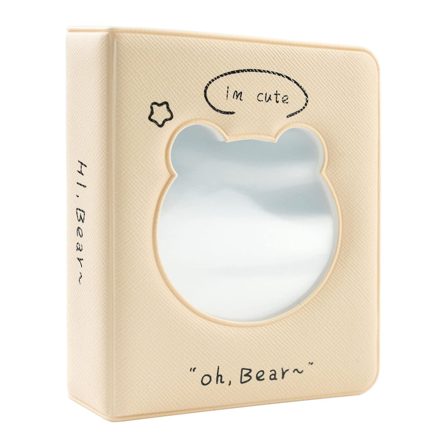 3 Inch Photocard Binder Kpop Album Kpop Photocard Holder Book Hollow Mini Photo Album with 36 Pockets (Purple Bear)